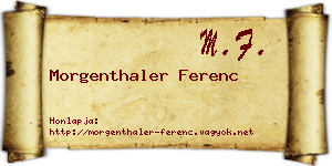 Morgenthaler Ferenc névjegykártya